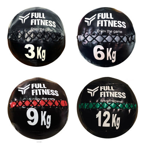 Full Fitness Medicine Ball Kit 3kg 6kg 9kg and 12kg - Non-Pique Cross Functional 0