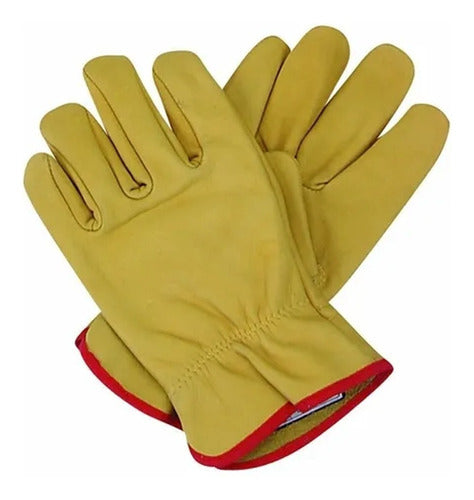 Borome Yellow Vaqueta Leather Half Walk Gloves Pack of 24 0