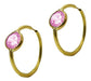 Entre Joyas 18k Gold Hoop Earrings with Cubic Stone 1 Grs 14 Mm 3