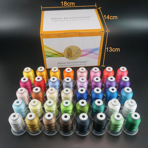 New Brothread Kit De Hilos De Bordado De 40 Colores, 500m Cada Uno 1