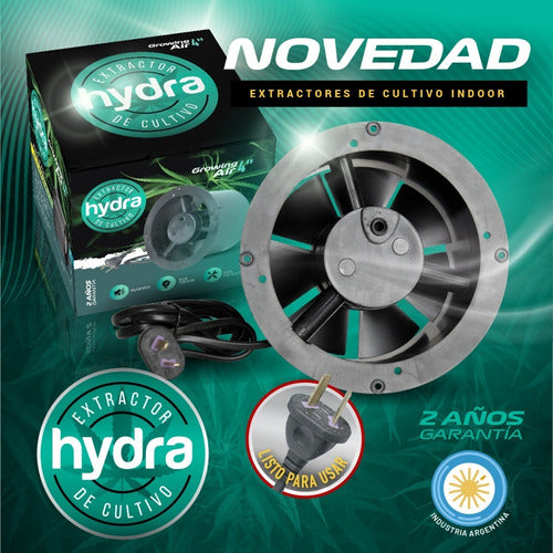 Extractor Aire Cultivo Indoor Hydra Salida 6 Con Enchufe 19w 5