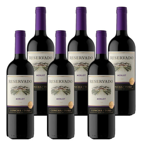 Vino Concha Y Toro Reservado Merlot Botella 750 Ml Pack X 6 0