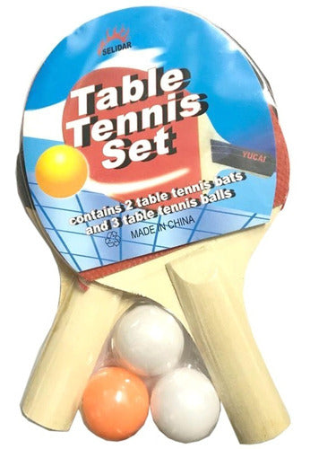 Table Tennis Ping Pong Set with 2 Paddles + 3 Balls 0