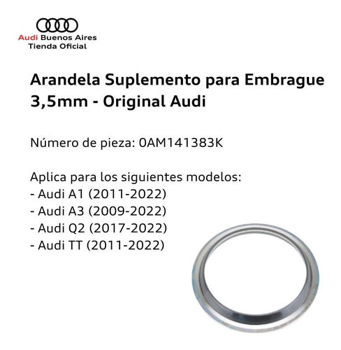 Arandela Suplemento Para Embrague 3,5 Mm Audi A1 2016 Al 1