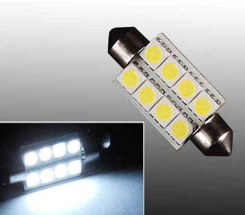 Xemon 10pcs Blanco 42mm 8smd 5050 Festoon Matrícula Interior 1