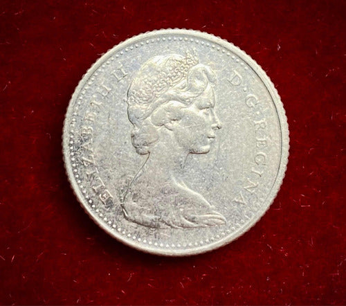 Moneda 10 Centavos Canadá 1965 Plata 0.800 Km 61 Elizabeth 2 1