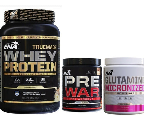 TRUE MADE - Whey Protein + Pre War + Glutamine Combo 3