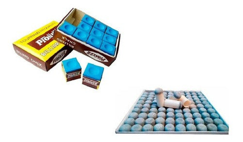 Pool Set 2 Whole Cues + 12 Chalks + 10 Tip Kit 1