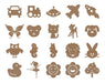 Set of MDF Appliques - Children's Designs x 60 Units 1