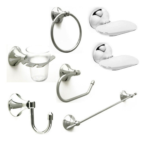 Delta Limay Bathroom Accessory Kit 8 Pieces Chrome 2 Soap Dishes 0