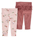 Carter's Pack of 2 Cotton Pants for Baby Girls 15