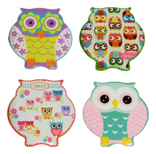 Galario Productos X12 Decorative Ceramic Owl Magnets 0