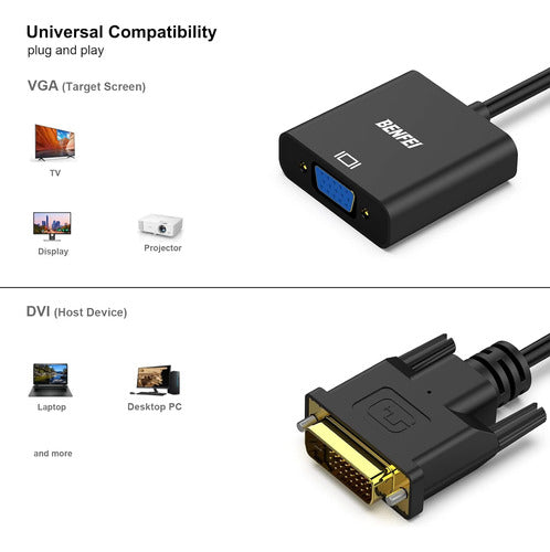 1080p Dvi-d 24 + 1 A Vga Hdtv Monitor Cable Adaptador Conver 3