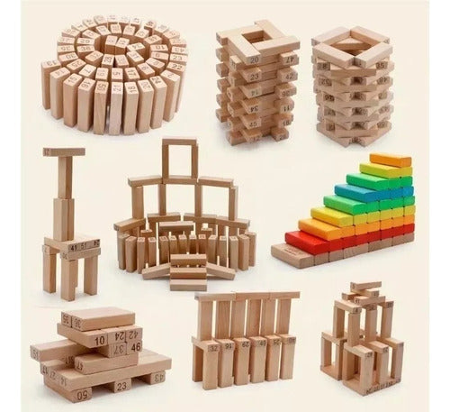 Don Alberto UY Tower of Wooden Blocks Number Game with Dice 3