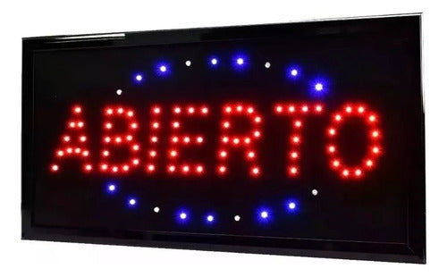 Cartel Led Abierto 47 X 25 Cm Horizontal 220v Abierto 0