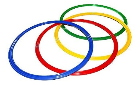 Set of 10 Solid 60cm Diameter Flat Hula Hoops for Coordination Training 1