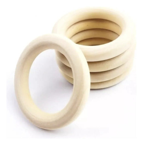 Pack of 20 4.5cm Wooden Rings Craft Supplies Artisanal Crafting 1