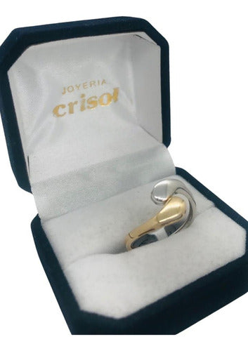 Crisol Anillo Combinado En Oro9k 1