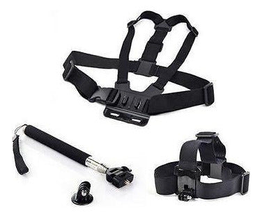 GoPro Chest Strap + Head Mount + Monopod Grip 1