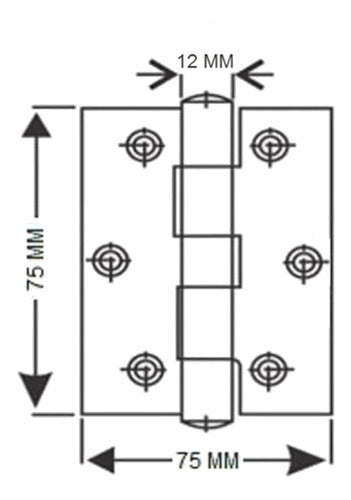 Bronzen Hinged Mortise Hinge 75x75 Stainless Steel X Pair 2