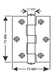 Bronzen Hinged Mortise Hinge 75x75 Stainless Steel X Pair 2