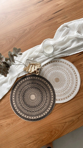 Modern Mandala Burlap Centerpiece Individual 38cm 4