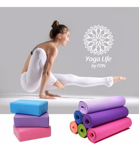 FDN 6 Ladrillos Yoga Pilates Bloque Goma Eva Brick Colores 1