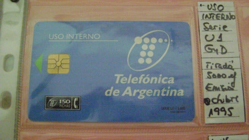 Tarjeta Telefonica De Coleccion Telefonica Uso Interno U1 N 1