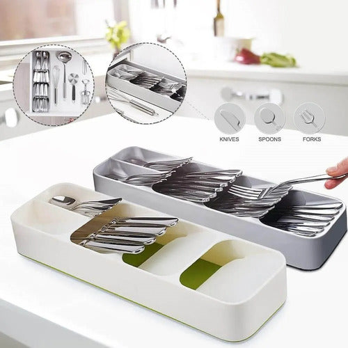 Compact Cutlery Organizer Slim Design Kitchen Drawer Utensil Storage 2