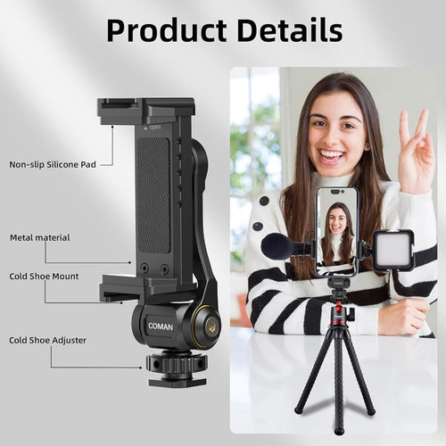 Coman Metal Tripod Phone Holder - Support 3