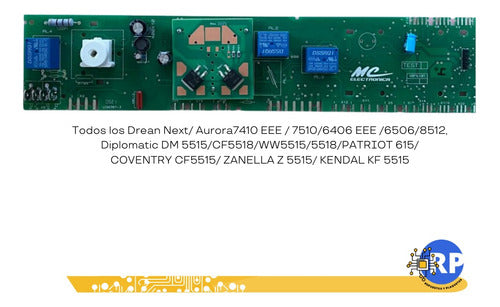 MC Programable Washing Machine Board for Drean Next Models 8.12/7.10/7.09/6.09/6.08/6.06 7