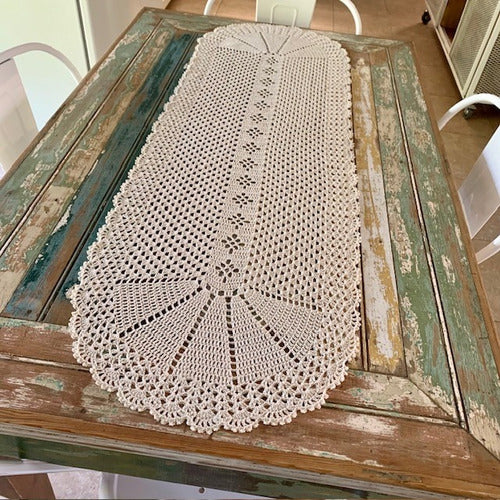 Puntosypuntitos_home Oval Crochet Woven Table Runner 1