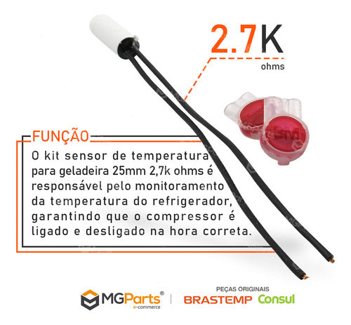 Kit 5 Sensor Temperatura Geladeira Consul Crd37 Crd36 Crd45 1