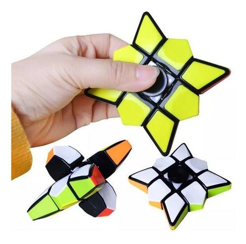 Faydi Cubo Magico Spinner 3x3 Rubik 2 En 1 Forma Estrella Retiro 0