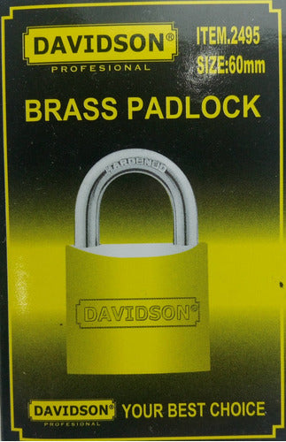 Davidson DA2495 60mm Bronze Iron Padlock with 3 Keys 2