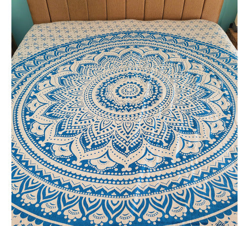 Hindu Mandala 2.5-Seat Bedspread Cover Cotton Handmade India 3 0