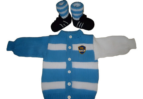 Paratubebe First Rugby Sweater and Booties Set for Your Baby 0