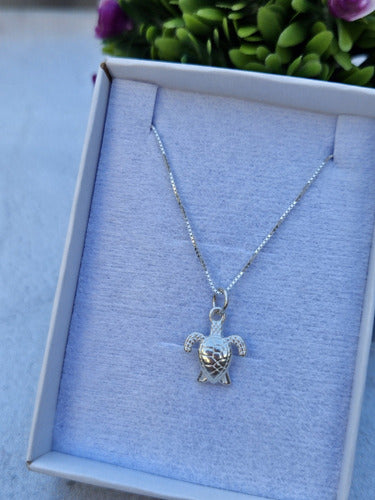 925 Silver Sea Turtle Pendant Necklace 2