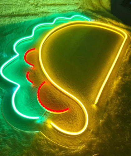 Mexican Taco LED Neon Sign - Transparent Acrylic 1