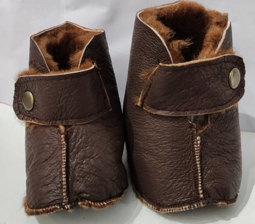 Infinito Baby Leather and Sheepskin Booties 3