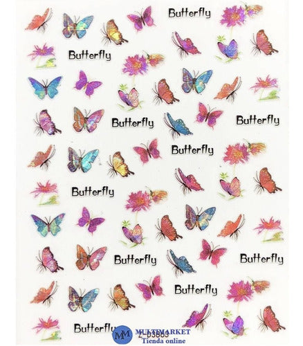 Self-Adhesive Nail Stickers - Butterflies - Nail Art 75