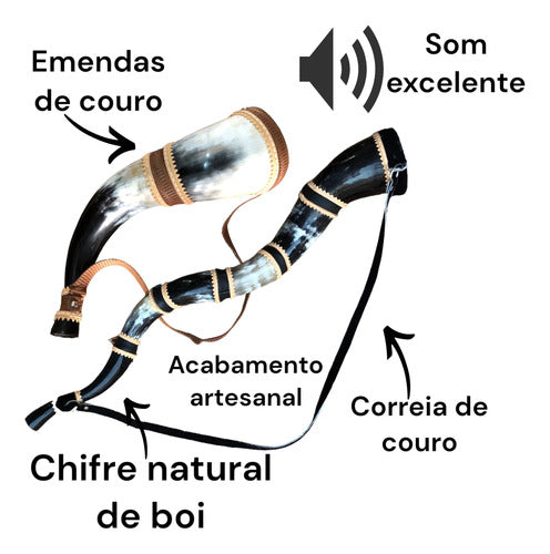 Kit Berrante Pai E Filho Chifre De Boi Profissional 1