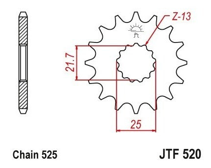 JT Piñon Transmision Suzuki GSX-R 1000 01-17 525 15Z FAS 2