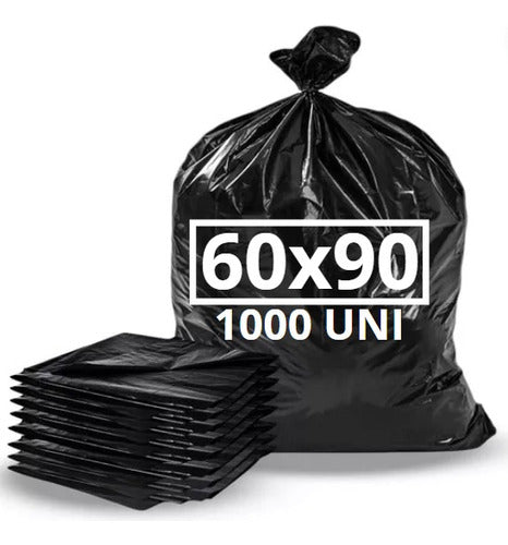 Sanimar 60x90 Black Garbage Bags 1000ct 0