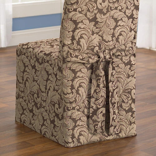 Ajuste Seguro Scroll  Funda Silla De Comedor  Borgoña Sf3546 3