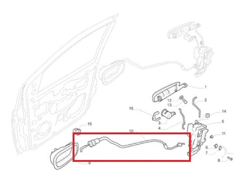 Fremec Cable Apertura Puerta Delantera Fiat Uno Novo Fase II 4