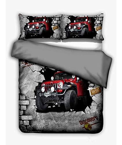 Abojoy Juego De Funda Nórdica Decor Jeep 4X4 Vehicle One Click 1