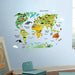 HomeEvolution Large Kids Educational Animal/Famous Building World Map Peel & Stick Wall Decals 2