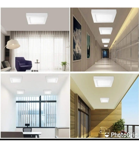 Led Panel Light Artefacto De Luz Led Cuadrado 12W Adosar Exterior Luz Fria 3