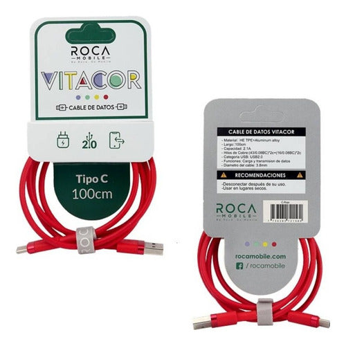 Roca Data Cable Vitacor USB to Type C 1mt 2.1 Colors 2